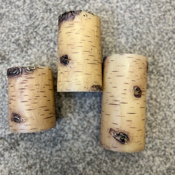 Other - Natural Birch Wood Candle Holders